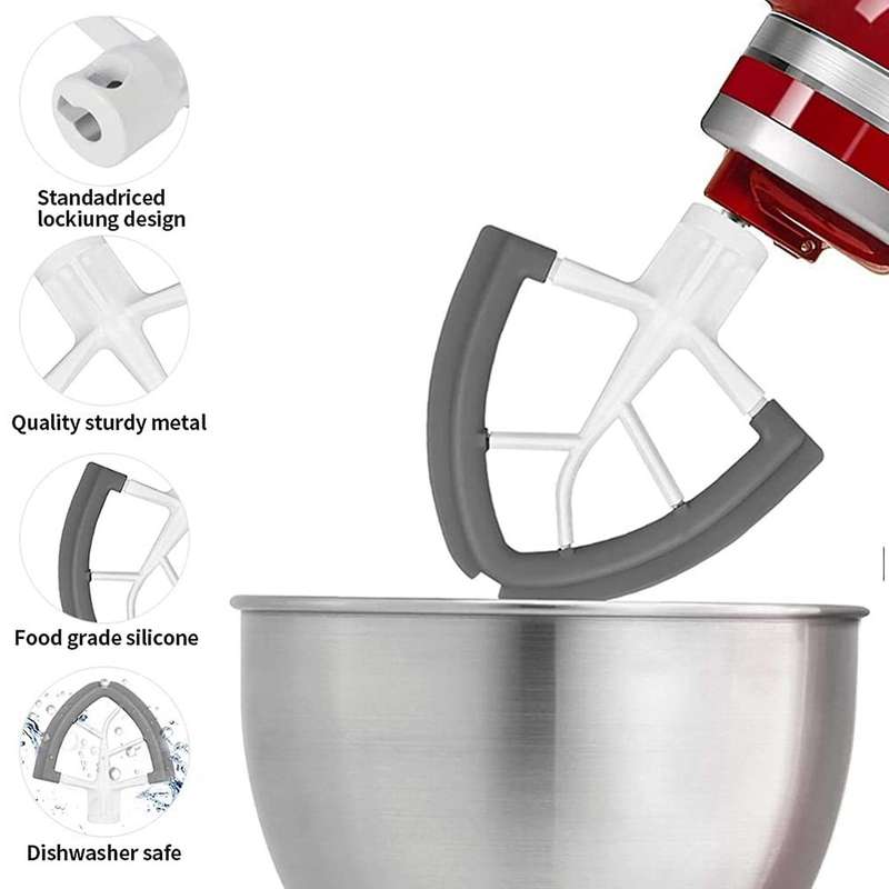 4.5/5 Qt Flex Edge Beater for Kitchenaid Mixer, Flat Paddle Tilt-head