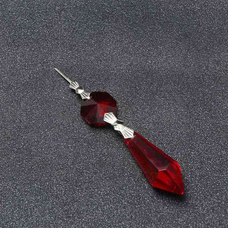 20 Pack Red Glass Chandelier Sun Catcher for Party Christmas Decor