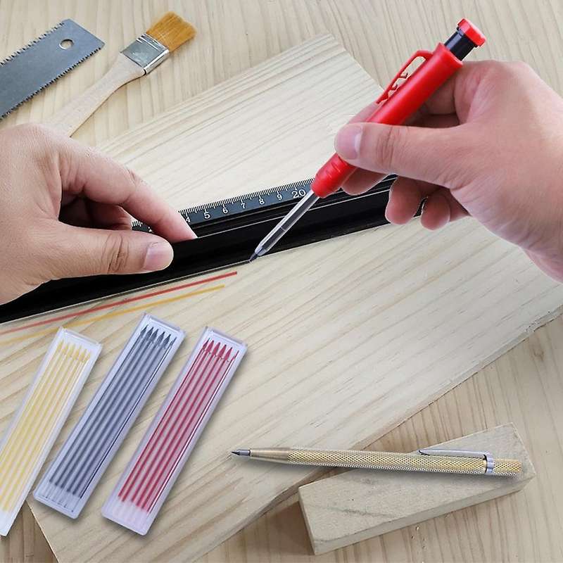 1 Pieces Carpenter Pencils Set with 18 Pieces Refills,for Woodworking