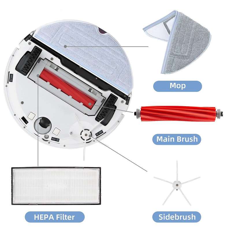 Main Brush Side Brushes Hepa Filters Mop Cloth for Xiaomi Roborock S7