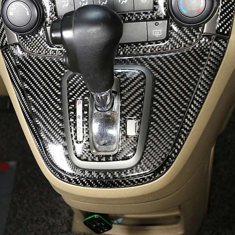 Soft Carbon Fiber Gear Panel Frame Cover Trim for Honda Crv 2007-2011