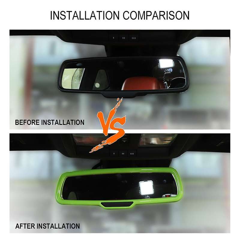 Car Inner Rear View Mirror Cover Abs for Dodge Challenger (green)
