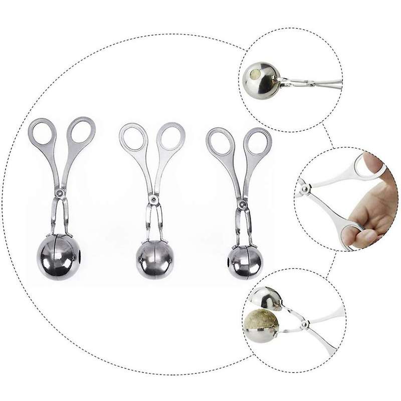 3pcs Meatball Maker Stainless Steel Kitchen Tool for Diy Cooking