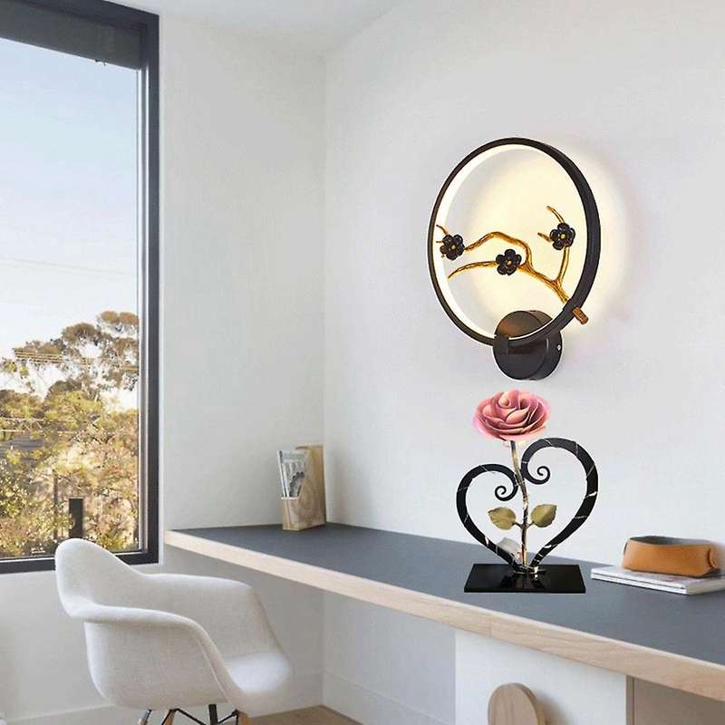 Metal Rose Heart-shaped Stand with Lights Valentine's Day Gift (e)