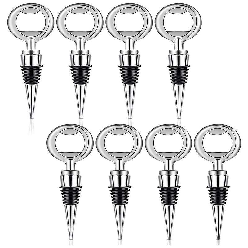 8 Pack Bottle Opener Stopper Set 2 In 1 Bottle Opener Stainless Steel