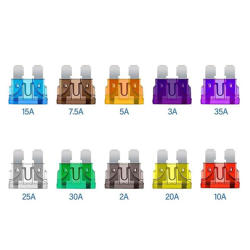 100pcs Mini Anti-theft Car Fuse Plug Fuse Splitter Fuse (2a - 35a)