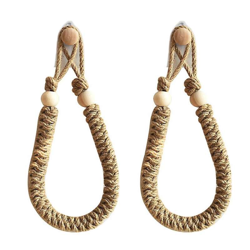 2pcs Toilet Paper Rack without Punching Hand-woven Roll Paper Rack B