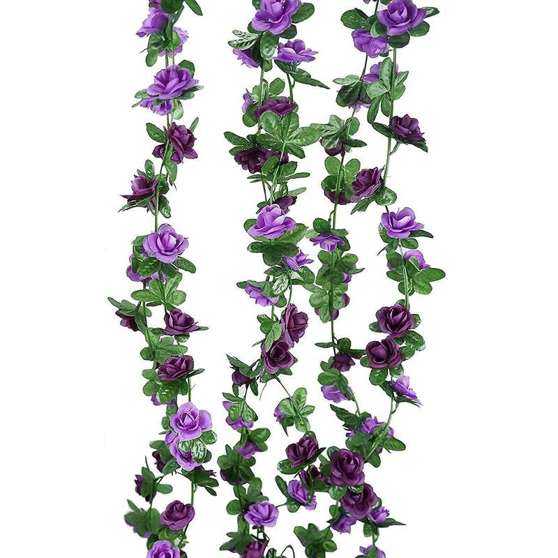 5 Pcs 41ft Artificial Rose Garland Vine Hanging Rose(b)