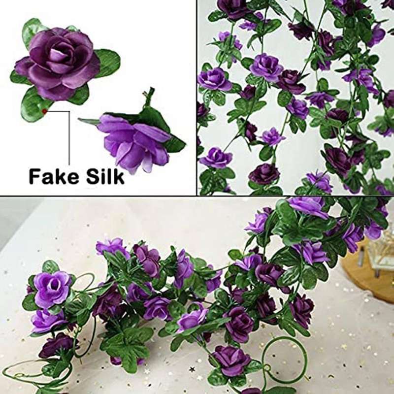 5 Pcs 41ft Artificial Rose Garland Vine Hanging Rose(b)