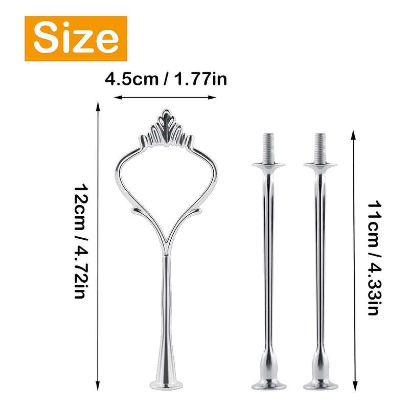 6 Set Tray Hardware for Cake Stand 3 Tier Cake Stand Fitting(silver)