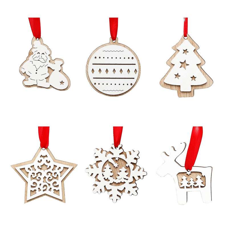 Wooden Christmas Crafts Hanging Ornaments Holiday Decoration