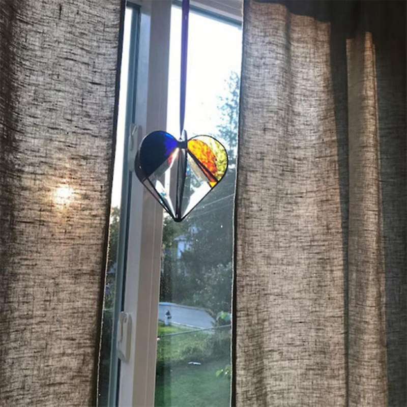 Multi Sided Heart Colourful Decor Multi Sided Heart Sun Catcher 1