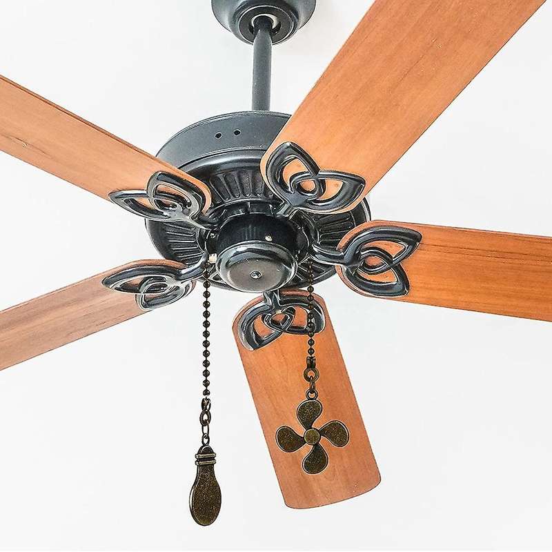 8 Pcs Pull Chains Ceiling Fan 12inch with Fan and Light Bulb Chain