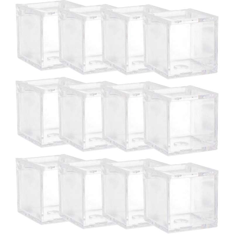 12pcs High Transparent Food Grade Square Clamshell Box Baby Gift Box