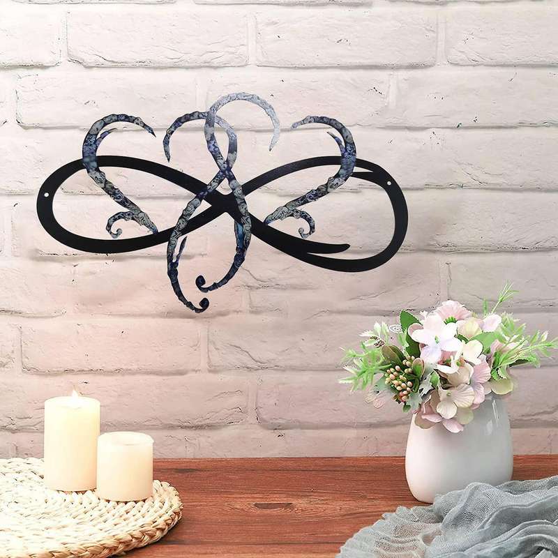 Infinity Heart Decor Eternal Heart Iron Art Decoration for Home A