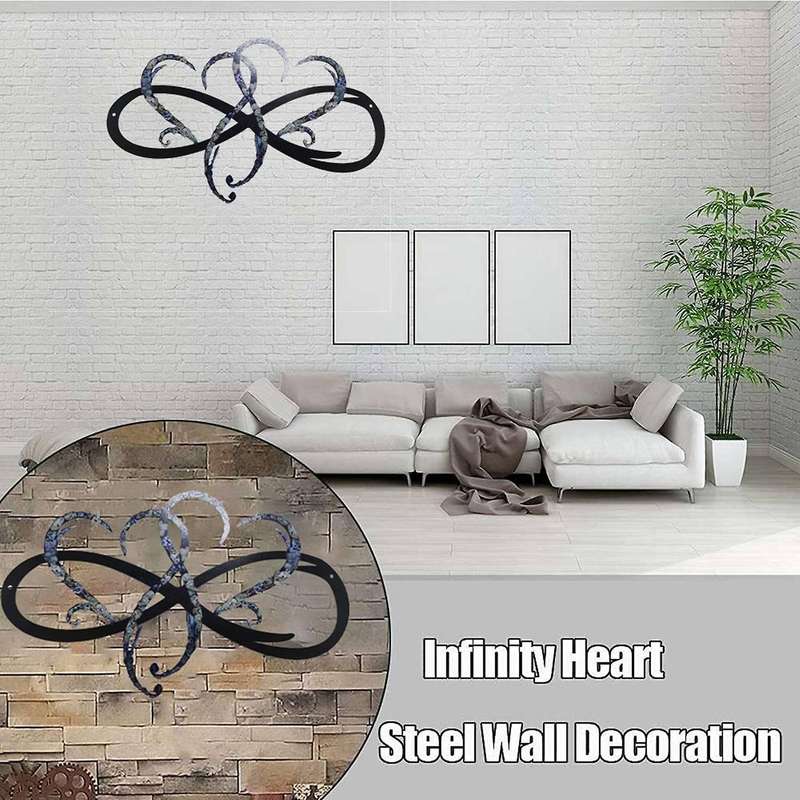 Infinity Heart Decor Eternal Heart Iron Art Decoration for Home A