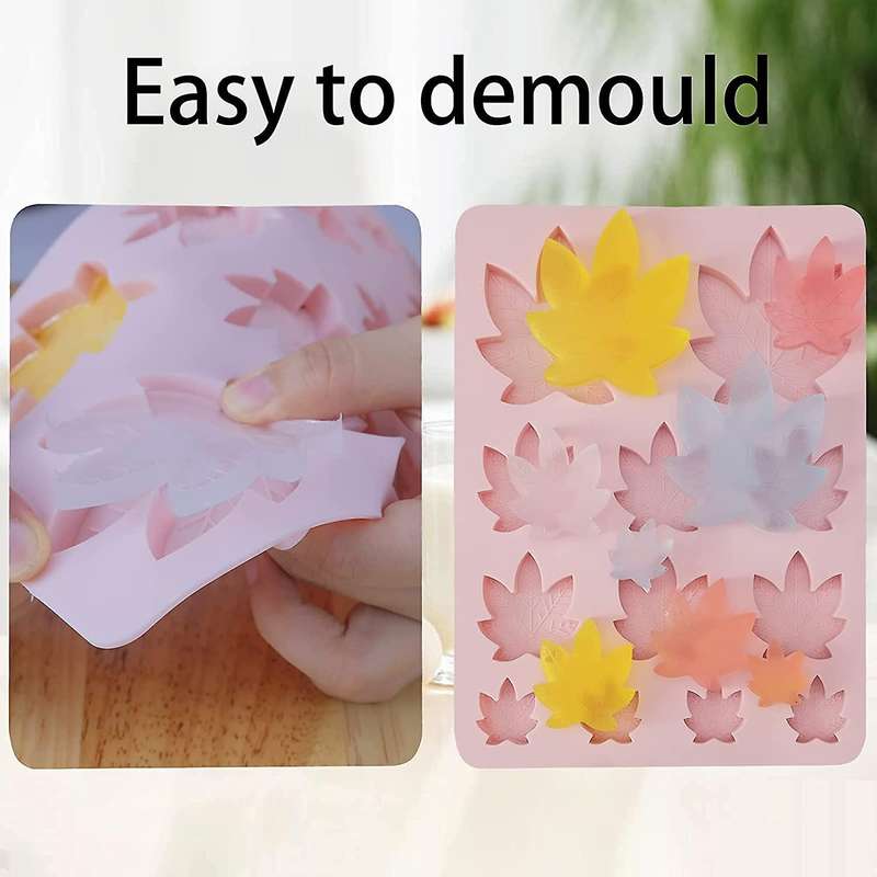 2 Pack Gummy Leaf Silicone Candy Mold, Chocolate Gummy Molds -pink