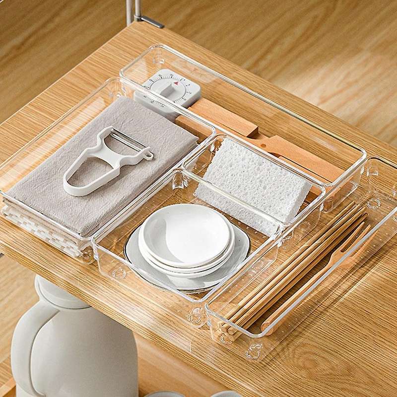 1set Transparent Drawer Storage Box Jewelry Cosmetic Storage Cabinet
