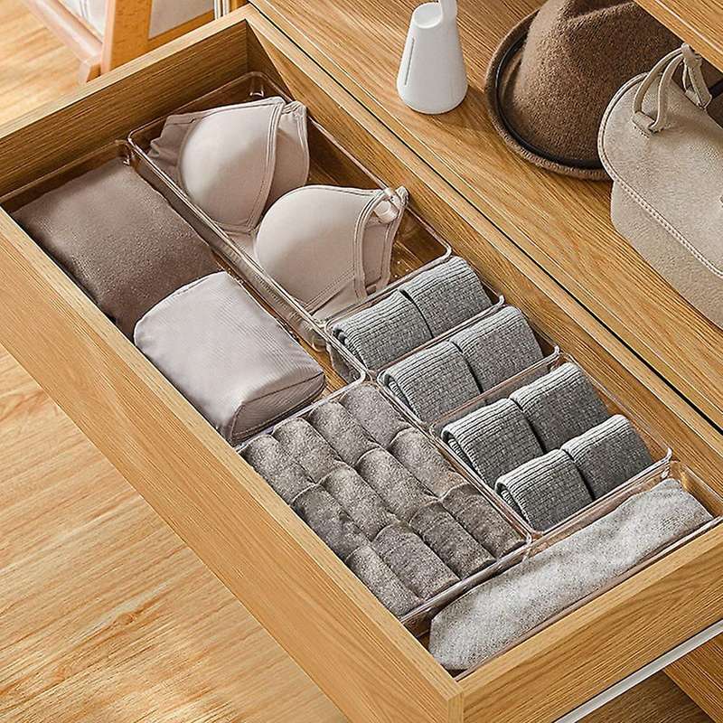 1set Transparent Drawer Storage Box Jewelry Cosmetic Storage Cabinet