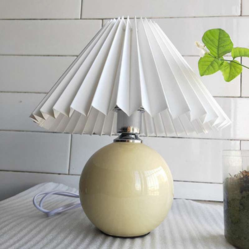 Pleats Lampshade Standing Lamps Japanese Style Bedroom Lamps -a