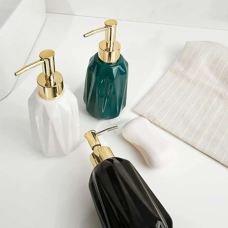 10 Oz Hand Soap Dispenser with Pump and Lotion for Bathroom (green)