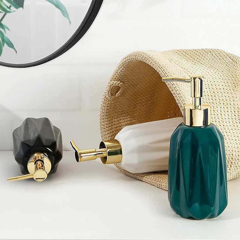 10 Oz Hand Soap Dispenser with Pump and Lotion for Bathroom (green)