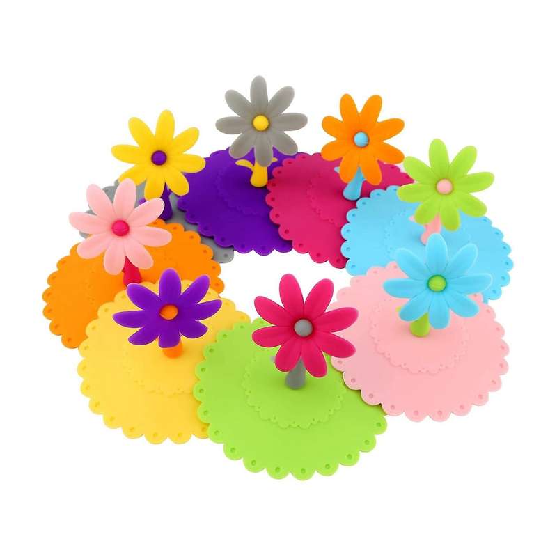 8 Pcs Silicon Cup Covers Anti-dust Glass Covers for Drinks Coffee Tea