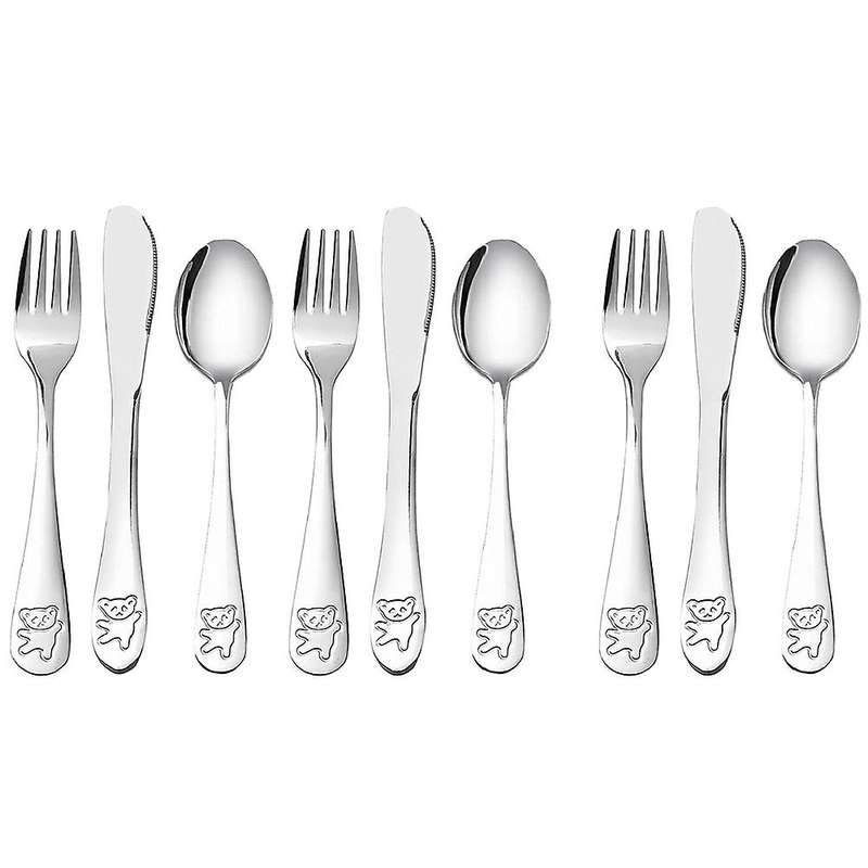 9pieces Kids Silverware Set Children's Safe Stainless Steel Utensil