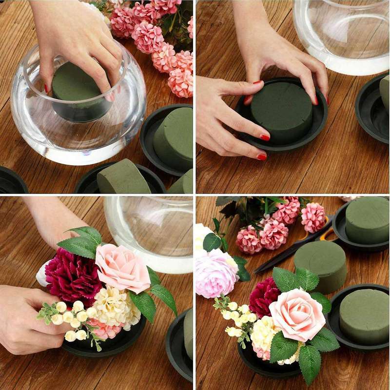 Diy Flower Arrangement Kit Green Round Flowers Party Decoration