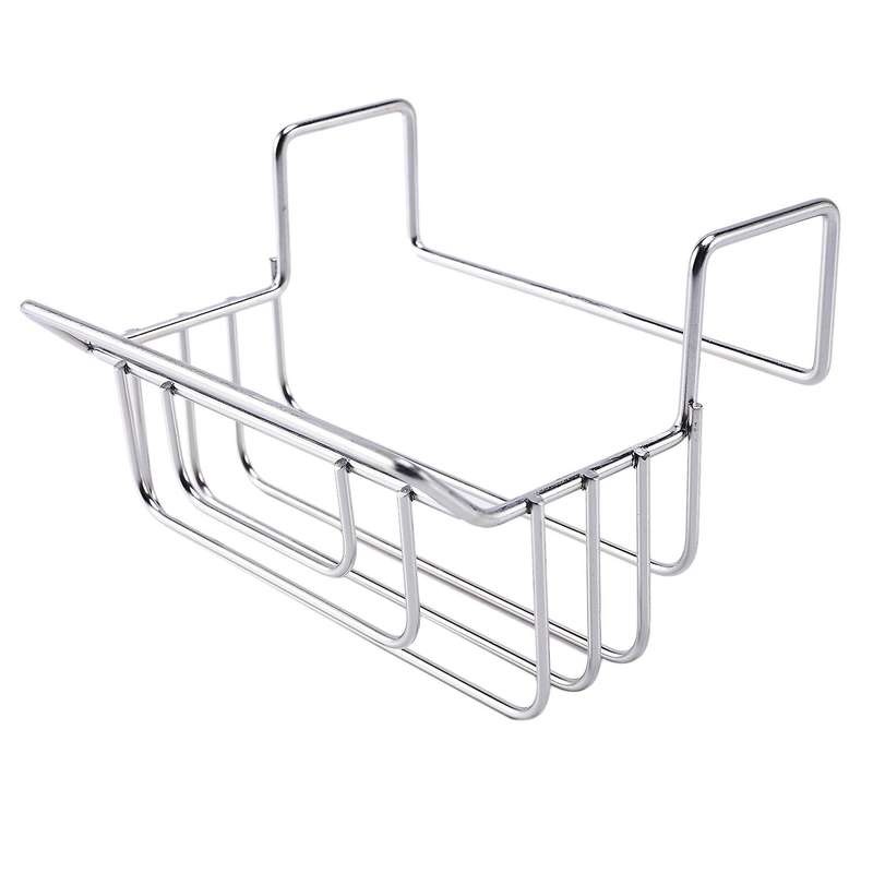 Stainless Steel Hanging Sponge Towel Rack Sink Drainer Basket Storage