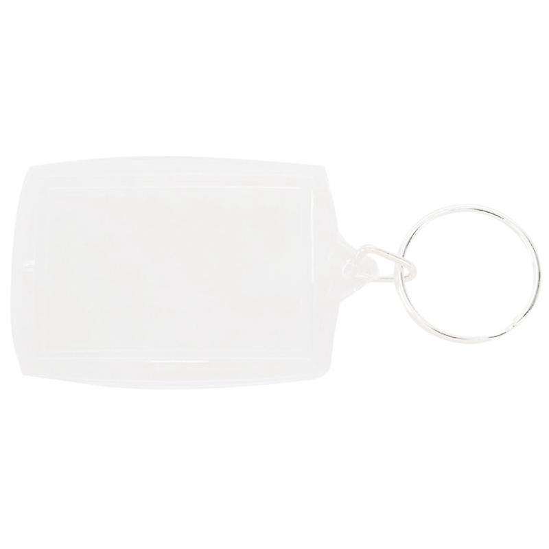 30pcs Transparent Blank Insert Photo Frame Key Ring Split Keychain
