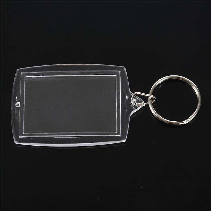30pcs Transparent Blank Insert Photo Frame Key Ring Split Keychain