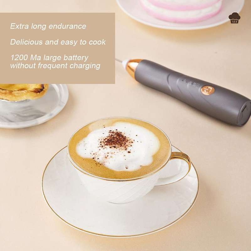 High Egg Speed Electric Milk Frother Foam Maker Mixer Grey