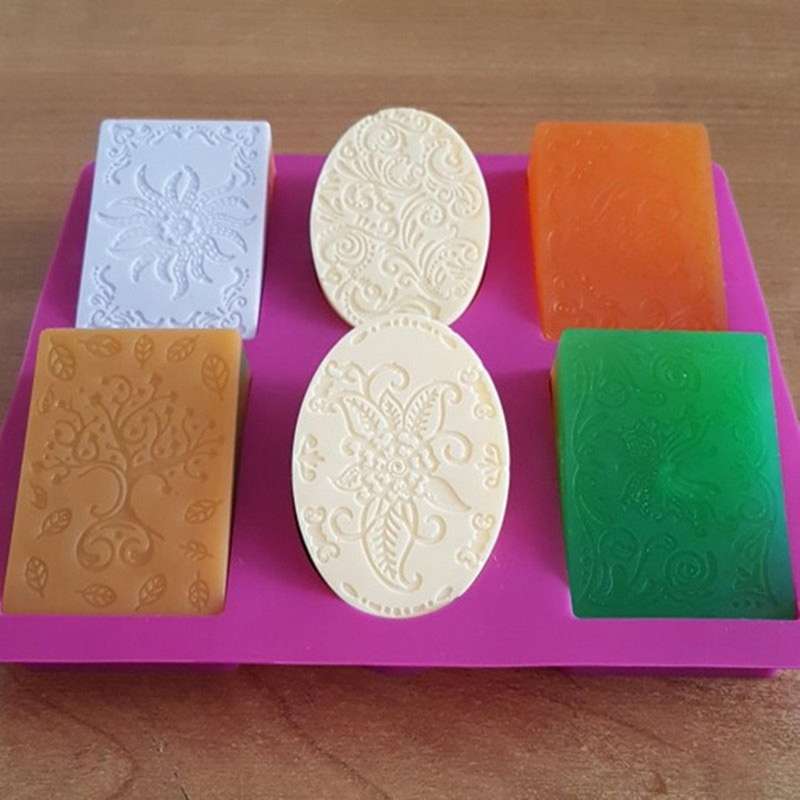 Silicone Soap Mold for Soap Making 3d 6 Forms Oval Rectangle Soap