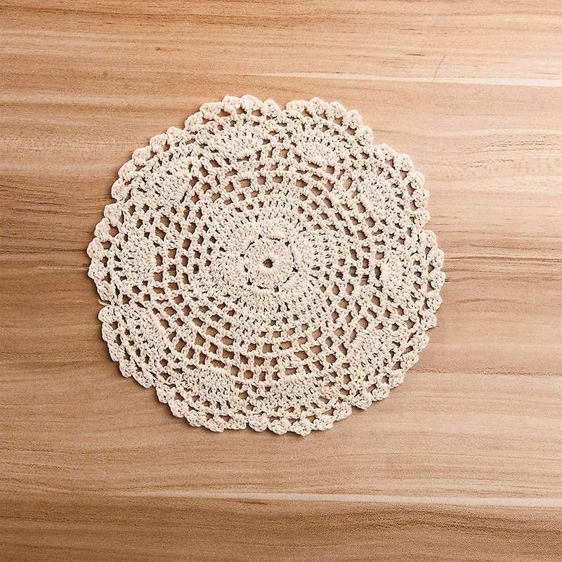 12pcs Vintage Cotton Mat,round Coasters,household Table Decorative