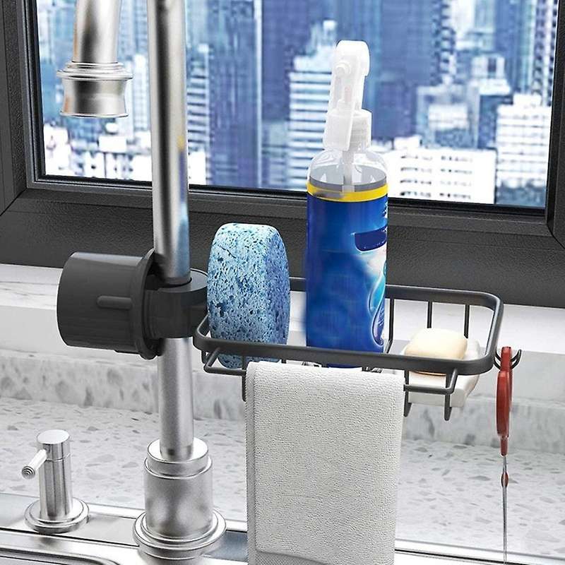 Kitchen Storage Rack Faucet Rack Aluminum Basket Sink Storage