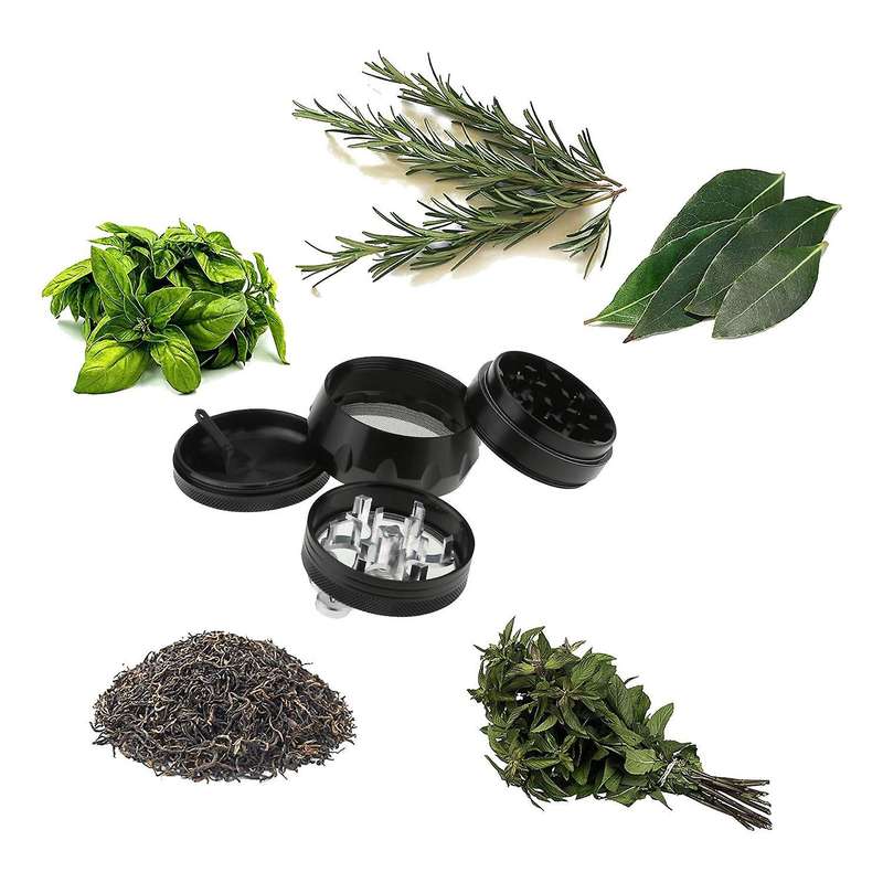 Spice Grinder Jar Style Manual Hand Cranked Aluminum Herb Grinder