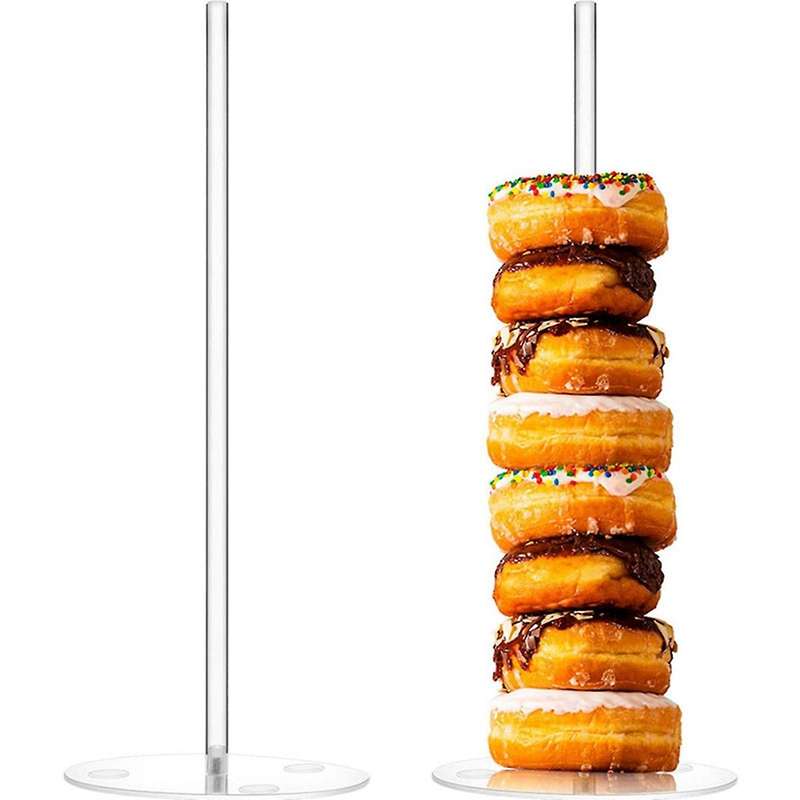 2 Pieces Acrylic Donut Stands Clear Bagels 5.9 Inch Stand for Party