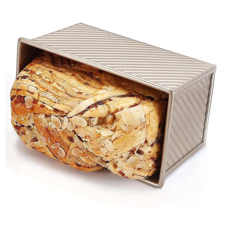 Loaf Pan Bread Toast Mold Deep Loaf Pan Corrugated Non Stick Gold