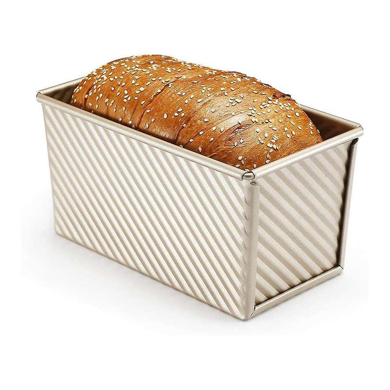 Loaf Pan Bread Toast Mold Deep Loaf Pan Corrugated Non Stick Gold