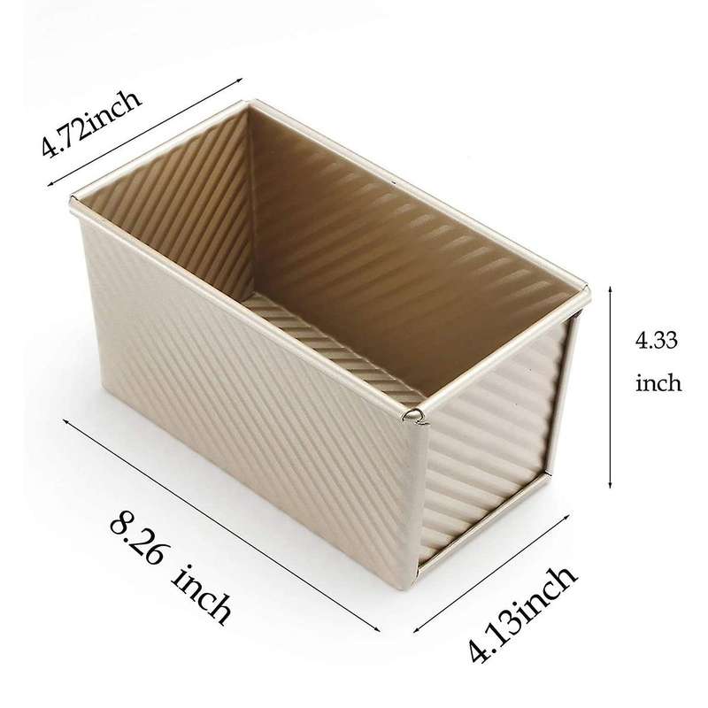 Loaf Pan Bread Toast Mold Deep Loaf Pan Corrugated Non Stick Gold