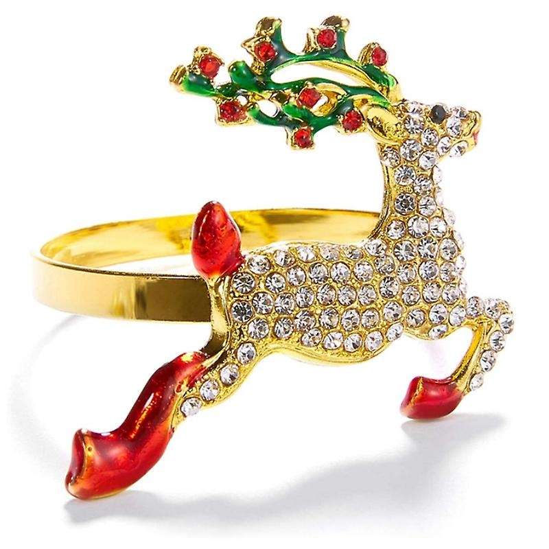 8 Piece Set Of Rhinestone Deer Napkin Ring Suitable for Table Setting