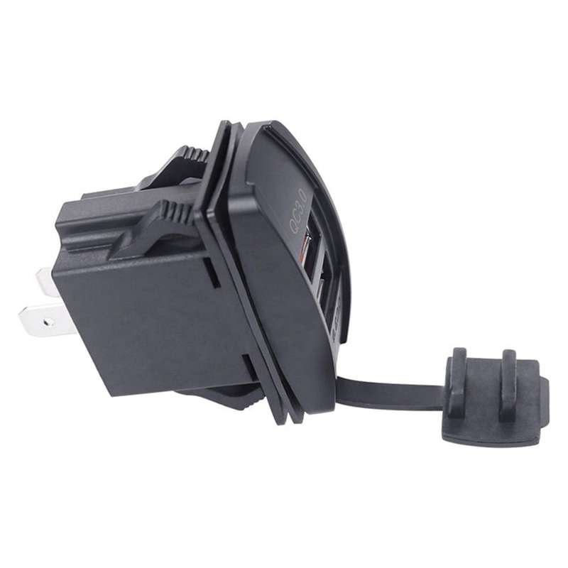 Boat Shaped with Aperture Double Qc3.0 Car Usb Charger Blue Light