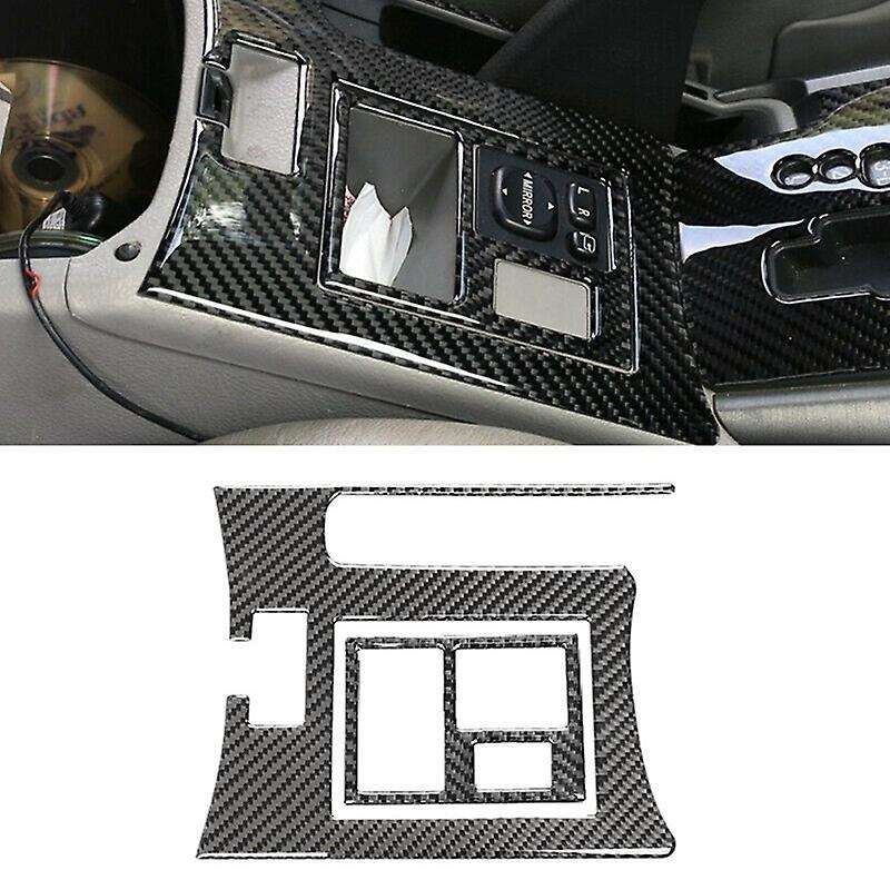 Central Handbrake Panel Rearview Adjust Cover Trim Carbon Fiber