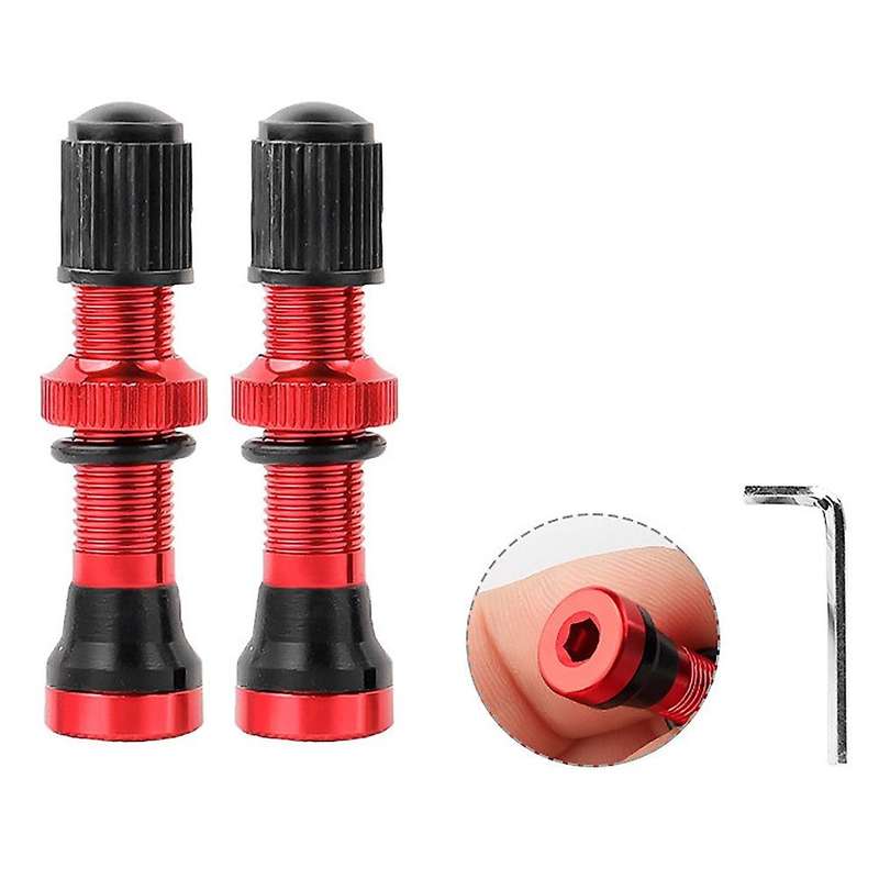 2pcs Bicycle Schrader A/v Valves 40mm for Mtb Tubeless Rims,red