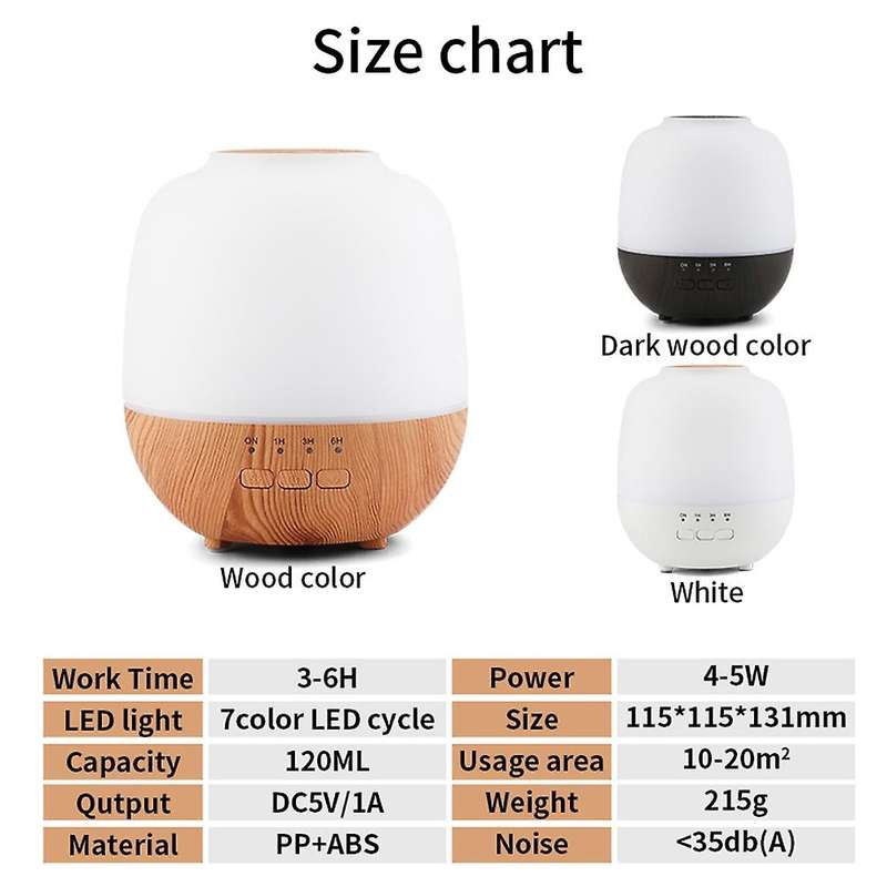 Electric Aromatherapy Diffuser Essential Oil Humidifier(black)