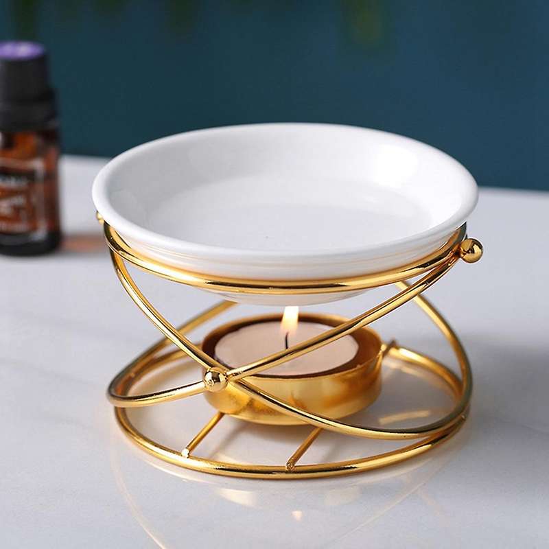 Wax Melt Ceramic Candle Holder Spa Yoga Room Home Decoration Gold