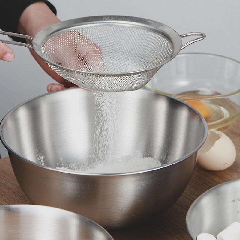 2pcs Stainless Steel Mixing Bowl with Scale Deep Mixing Egg Bowls