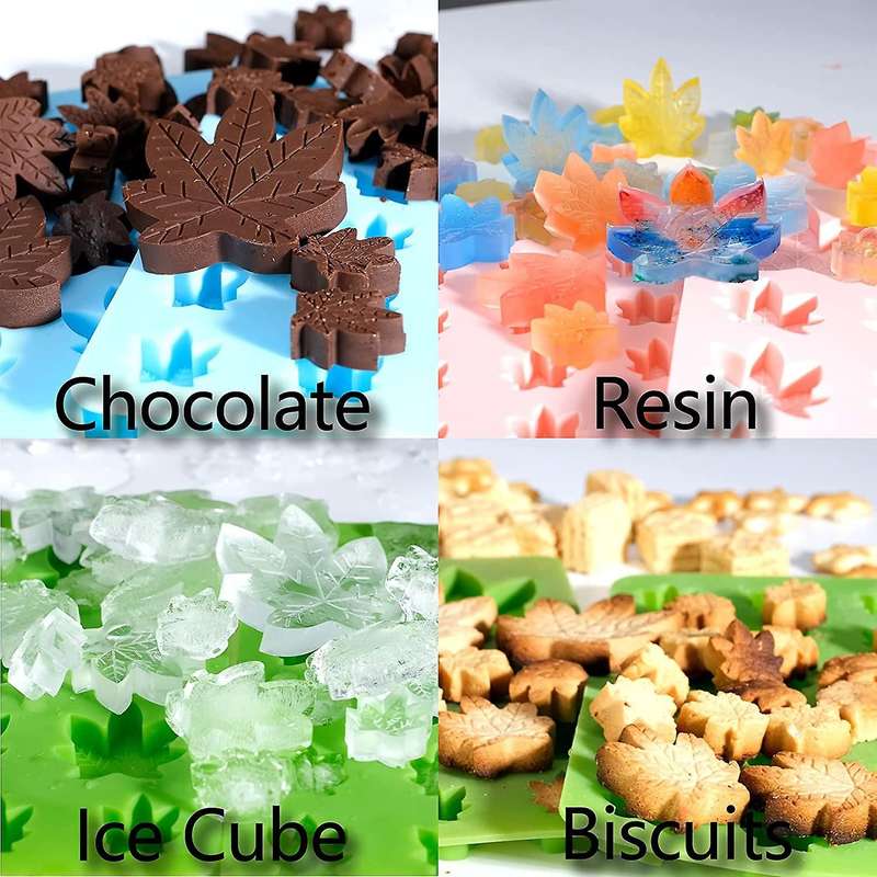 2 Pack Gummy Leaf Silicone Candy Mold, Chocolate Gummy Molds -blue