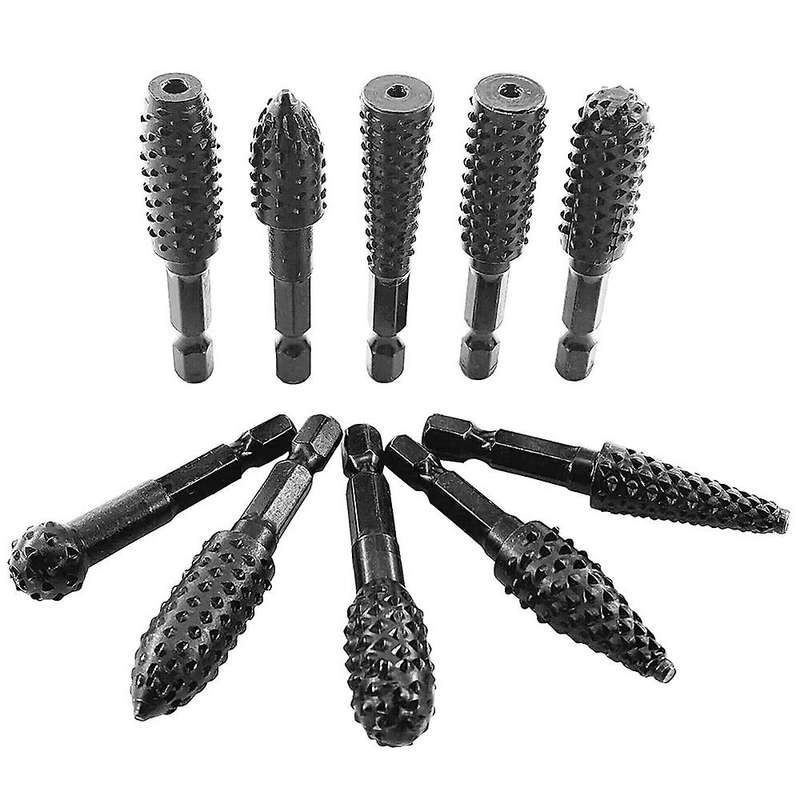 Hexagon Shank Rotary Burr Wood Carving Rasp Files Set for Wood